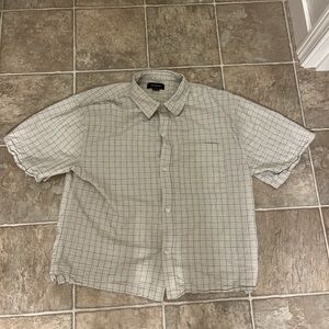 Cotton On Light Gray Checked Short-Sleeve Button-Up Shirt